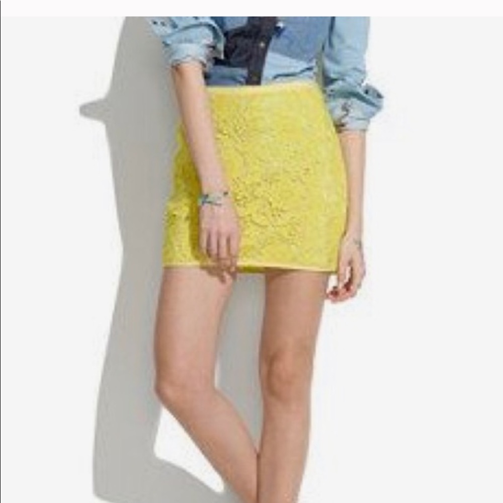Madewell Yellow Lace Mini Skirt - Picture 3 of 9